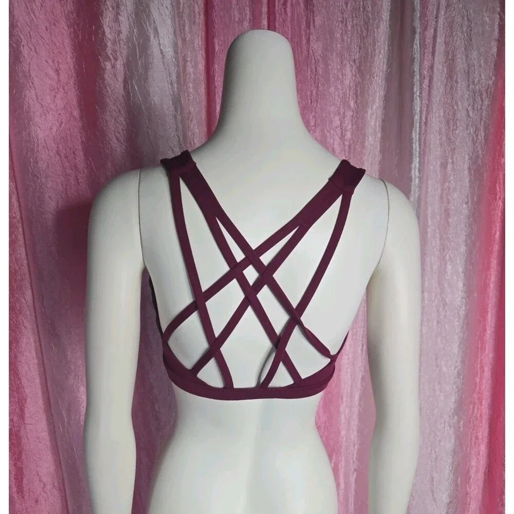 Lululemon Athletica Burgundy Criss Cross Sport Bra size Small